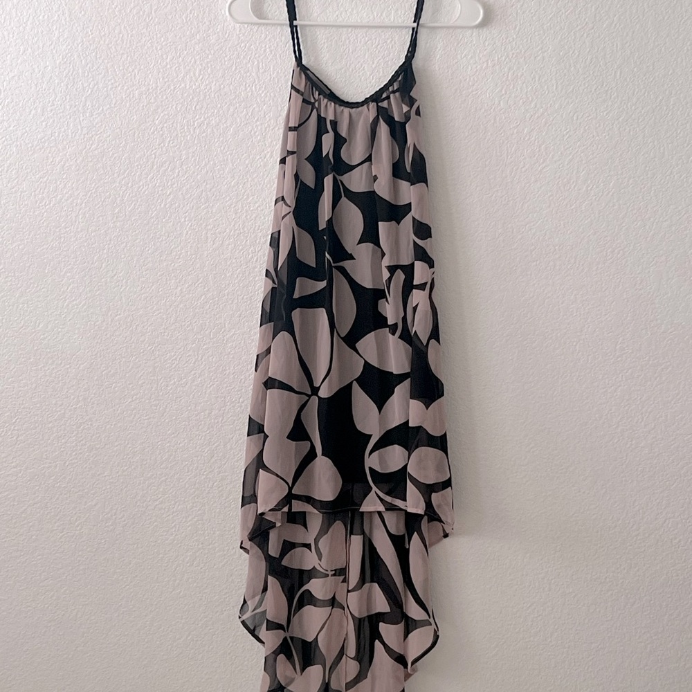 Forever 21, black and white flowy dress with tie